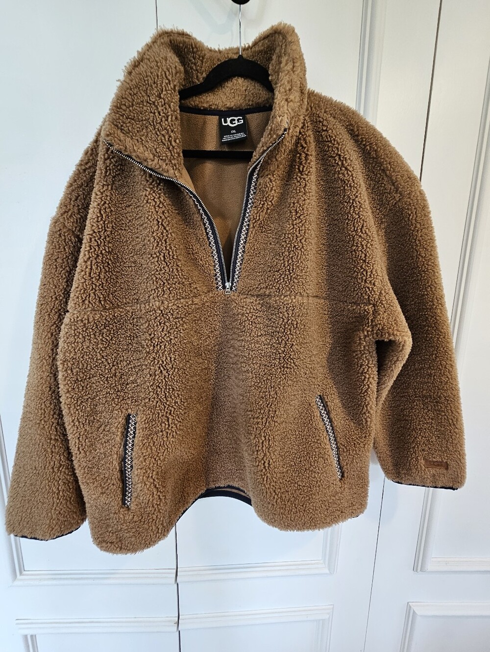 Like-New Men's UGG UGGbraid (?) Half-Zip Teddy Fleece Pullover (Size XXL)